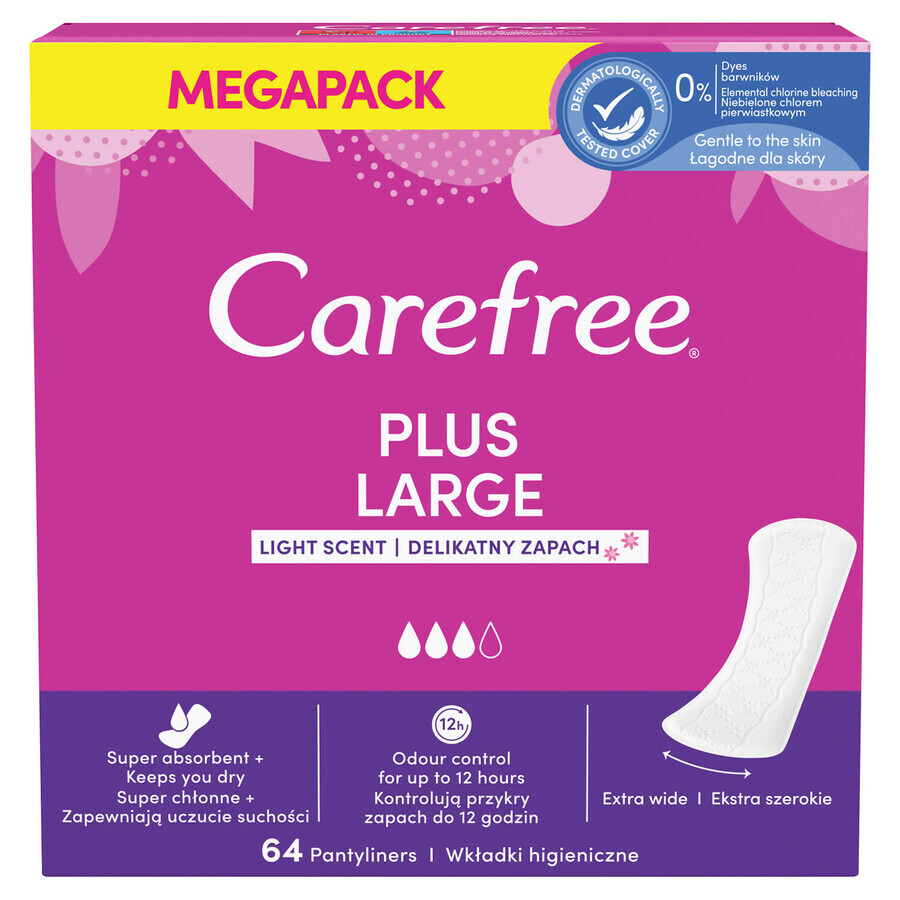 Winkel op Carefree Plus Large, maandverband, lichte geur/delicate geur, 64 stuks Carefree Plus Large, maandverband, lichte geur/delicate geur, 64 stuks