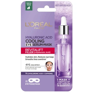L'Oréal Revitalift Filler, sérum-masque rafraîchissant pour les yeux, 1% (acide hyaluronique + caféine), 11 g