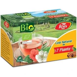 Té natural de 7 hierbas ecológicas, 20 bolsitas, Fares