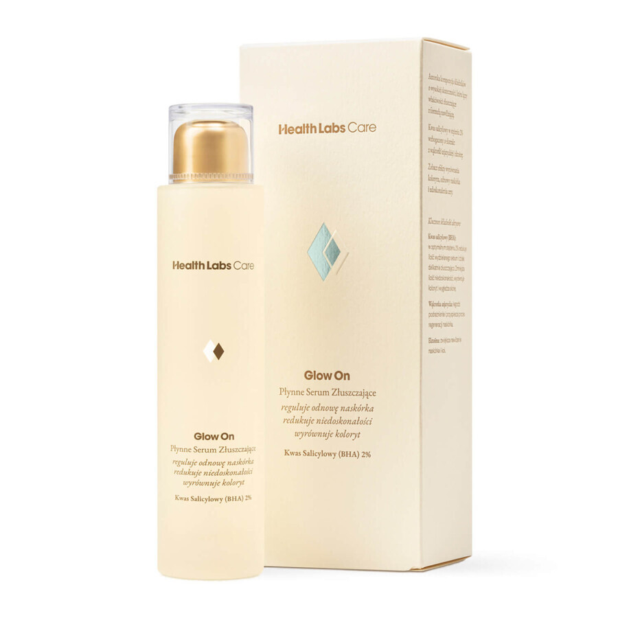 Boutique Health Labs Glow On, sérum exfoliant liquide, acide salicylique 2%, 100 ml Health Labs Glow On, sérum exfoliant liquide, acide salicylique 2%, 100 ml