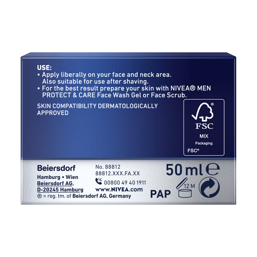 Buy Nivea Men Protect & Care, Face cream with intensive hydration, 50 ml Nivea Men Protect & Care, Face cream with intensive hydration, 50 ml