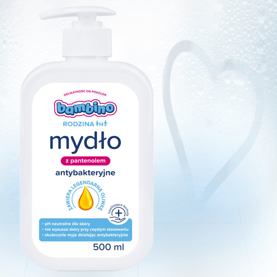 Cumpără Bambino Family, săpun lichid antibacterian cu pantenol, de la 3 ani, 500 ml Bambino Family, săpun lichid antibacterian cu pantenol, de la 3 ani, 500 ml