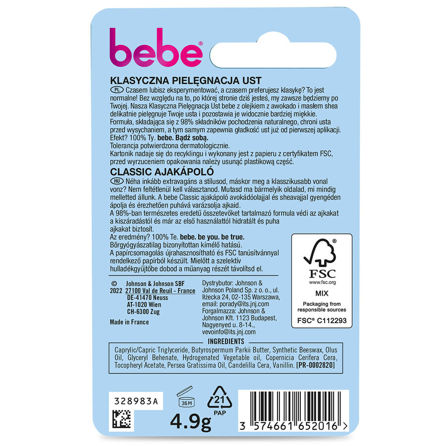 Buy Bebe Young Care, classic lipstick, 4.9 g Bebe Young Care, classic lipstick, 4.9 g