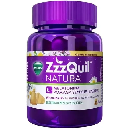 ZzzQuil Natura, jelly candy, mango-banana flavor, 30 pieces