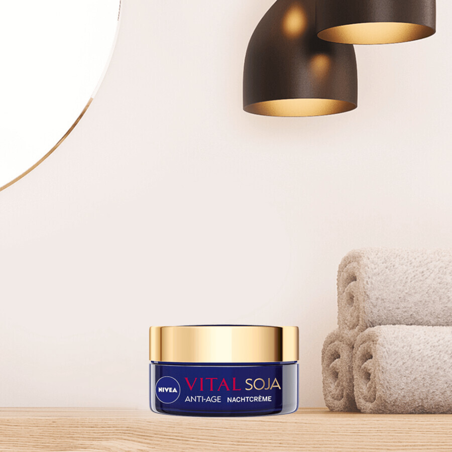 Nivea Vital Soya Anti-Age, crema de noche regeneradora, pieles maduras, 50 ml