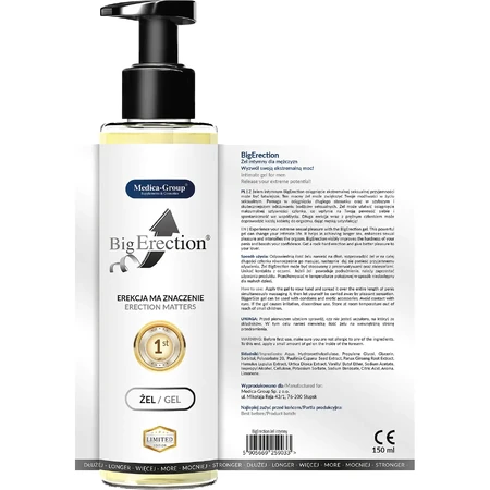 BigErection Gel voor een sterke en langdurige erectie, 150 ml, Medica-Group