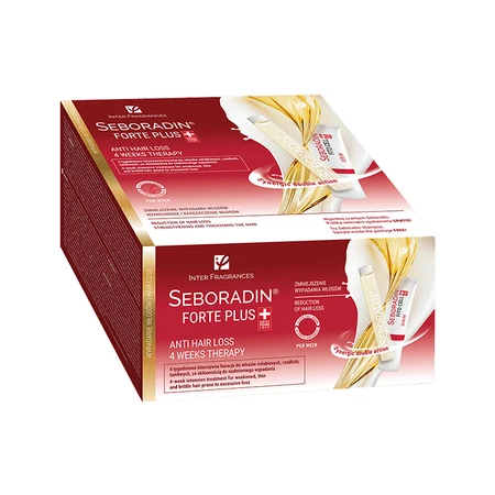 Seboradin Forte Plus, tratamiento anticaída, 5,5 ml x 24 ampollas + suero, 4 x 6 g