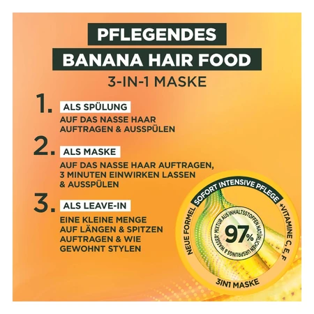 Garnier Fructis Hair Food Banana, Maske für sehr trockenes Haar, 400 ml