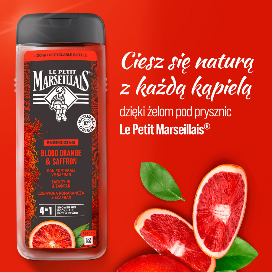 Comprar Le Petit Marseillais, gel de ducha 3 en 1 para hombre, naranja roja y azafrán, 400 ml Le Petit Marseillais, gel de ducha 3 en 1 para hombre, naranja roja y azafrán, 400 ml