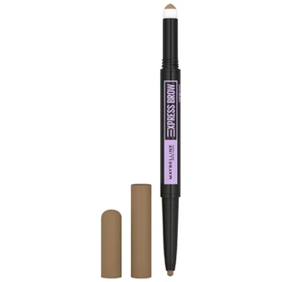 Maybelline Express Brow Satin Duo, dubbelzijdig wenkbrauwpotlood, 01 Donkerblond, 1 stuk