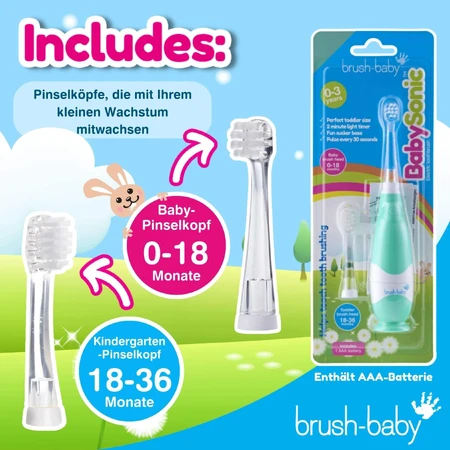 Brush-Baby BabySonic, cepillo dental sónico para niños, marino, 0-3 años, 1 pieza