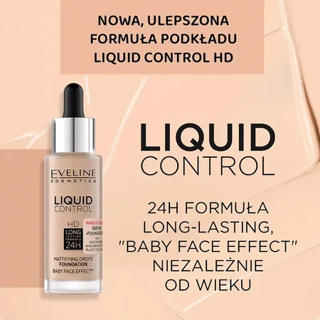 Eveline Cosmetics Liquid Control HD, matterende foundation, 35, Naturel Beige, 32 ml
