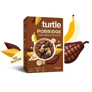 Papilla ecológica sin gluten con chocolate y plátano, 400 gramos, Tortuga SPRL