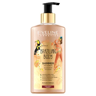 Eveline Cosmetics Corps Brésilien, corps scintillant avec poussière d'or, 150 ml