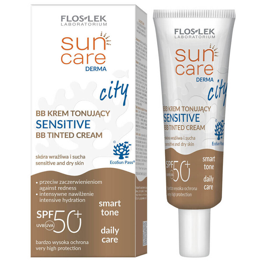 Comprar Flos-lek Sun Care Derma City, Crema tonificante BB, FPS 50+, 30 ml Flos-lek Sun Care Derma City, Crema tonificante BB, FPS 50+, 30 ml