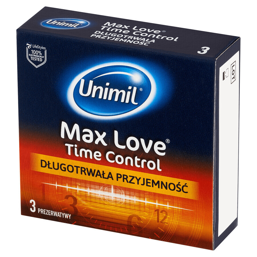 Cumpără Unimil Max Love, prezervative cu gel de întârziere a ejaculării, 3 bucăți Unimil Max Love, prezervative cu gel de întârziere a ejaculării, 3 bucăți