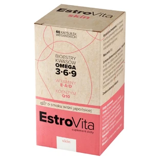 EstroVita Skin, esters d'acides oméga 3-6-9, saveur cerise japonaise, 60 gélules végétaliennes