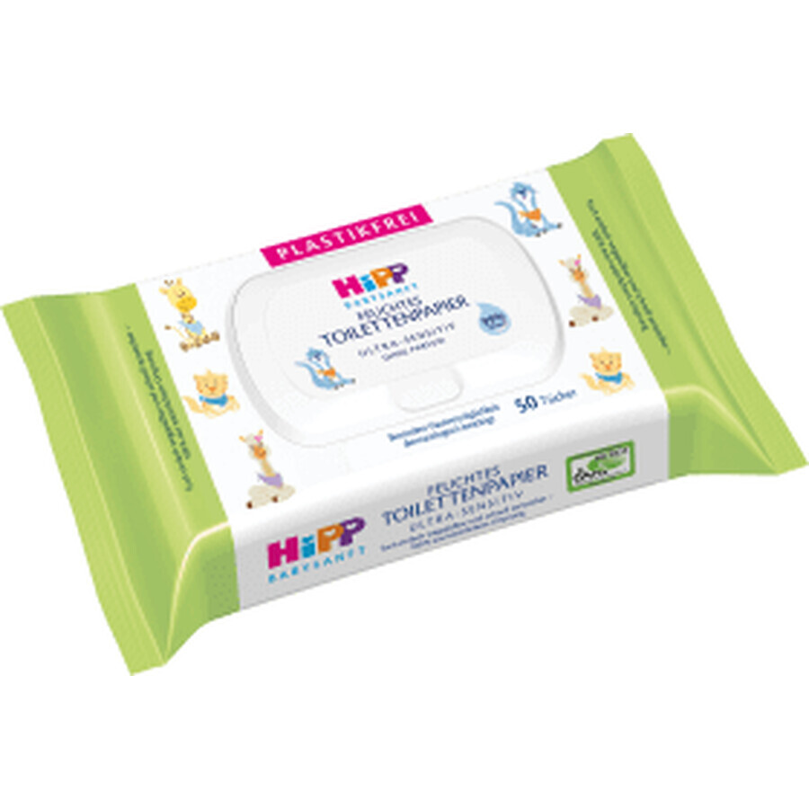 HiPP Babysanft, moistened toilet paper, from birth, 50 pieces