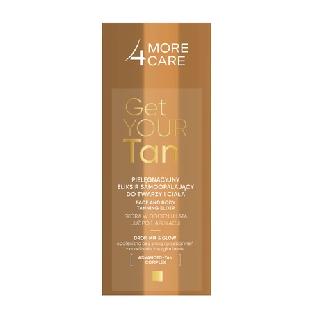 More4Care Get Your Tan, zelfbruiningselixer voor gezicht en lichaam, 15 ml