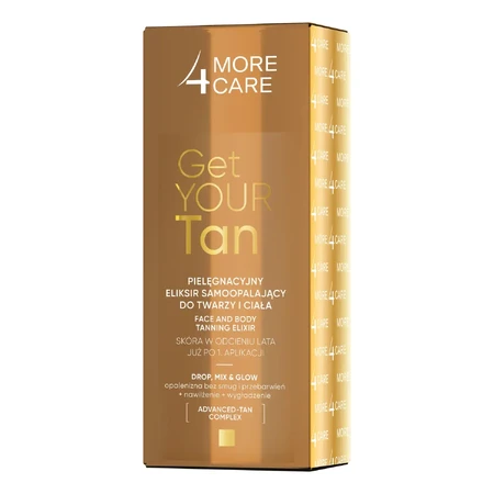 More4Care Get Your Tan, zelfbruiningselixer voor gezicht en lichaam, 15 ml