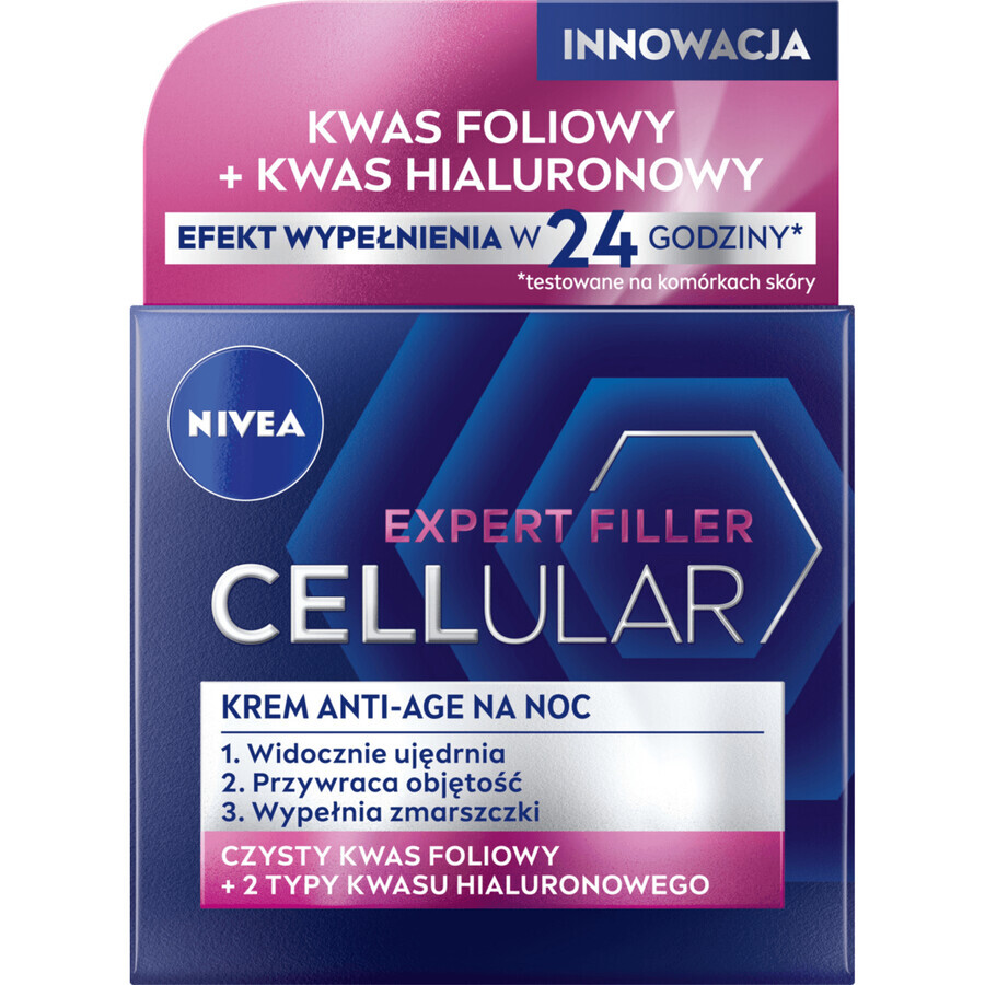 Winkel op Nivea Hyaluron Cellular Filler, anti-age nachtcrème, 50 ml Nivea Hyaluron Cellular Filler, anti-age nachtcrème, 50 ml