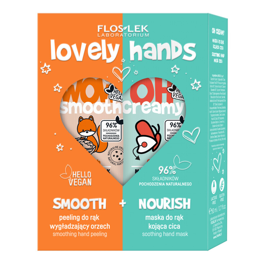 Comprar Set Flos-Lek Lovely Hands tratamiento fortalecedor, Wow Smooth, exfoliante de manos alisante, 50 g + Oh Creamy, mascarilla de manos calmante, 50 ml Set Flos-Lek Lovely Hands tratamiento fortalecedor, Wow Smooth, exfoliante de manos alisante, 50 g + Oh Creamy, mascarilla de manos calmante, 50 ml
