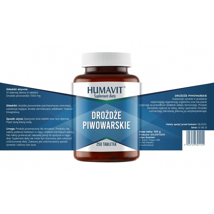Buy Humavit Brewer's yeast, 250 tablets Humavit Brewer's yeast, 250 tablets