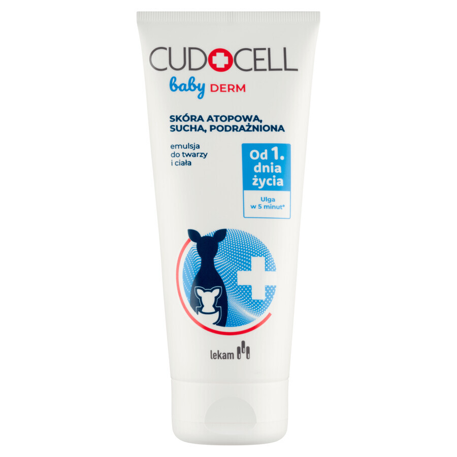 Comprar Cudocell Baby Derm, emulsión facial y corporal, piel atópica, seca e irritada, desde el primer día de vida, 180 ml Cudocell Baby Derm, emulsión facial y corporal, piel atópica, seca e irritada, desde el primer día de vida, 180 ml