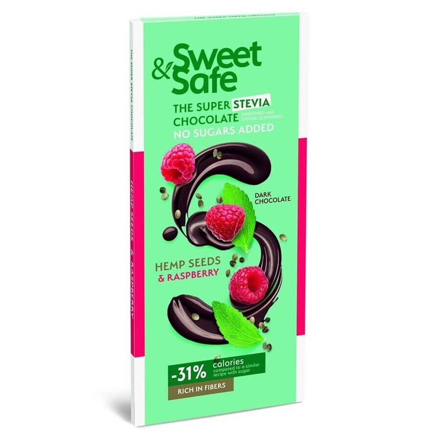 Shop Bittere Schokolade mit Hanfsamen und Himbeeren Sweet & Safe, 90 g, Sly Nutrition Bittere Schokolade mit Hanfsamen und Himbeeren Sweet & Safe, 90 g, Sly Nutrition