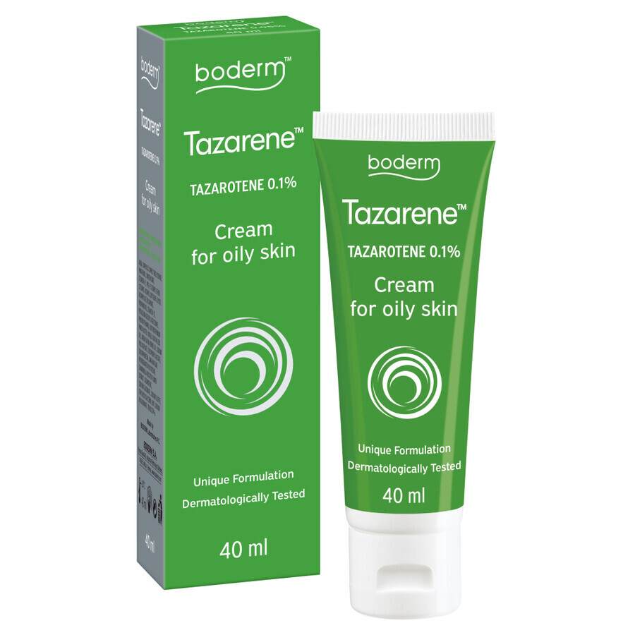 Tazarene Tazarotene 0,1% Creme für fettige Haut, 40 ml, Boderm Laboratoires