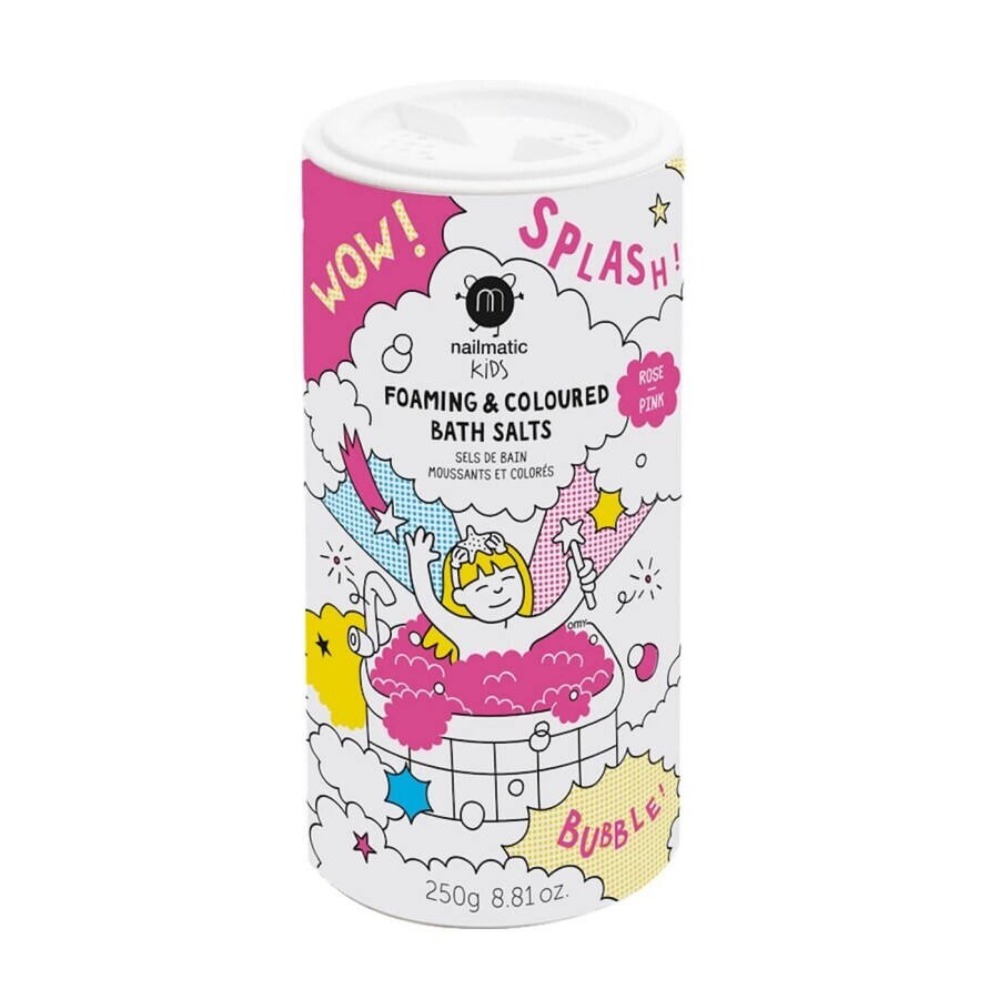 Nailmatic Kids Foam &amp; Coloured, schuimend badzout, voor kinderen, roze, 250 g