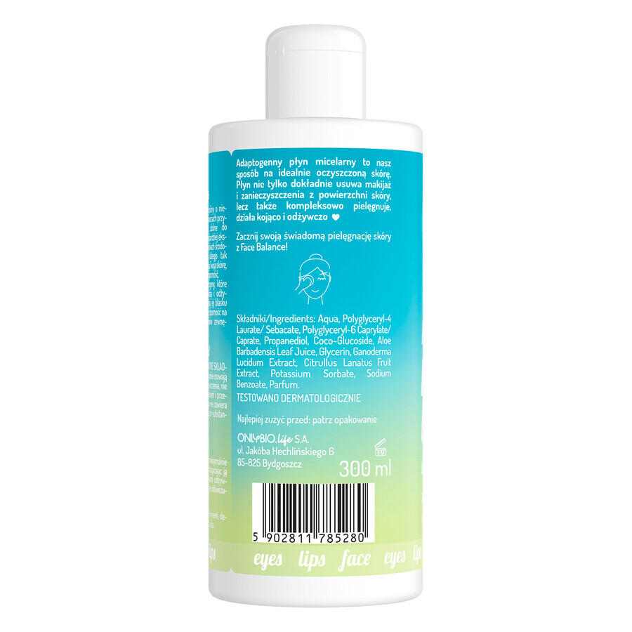 OnlyBio Face in Balance, micellar liquid, adaptogenic, 300 ml
