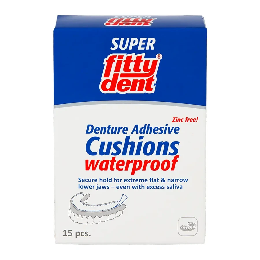 Guarnizioni per il fissaggio di protesi inferiori e superiori Fittydent Super, 15 pezzi, Dentaid