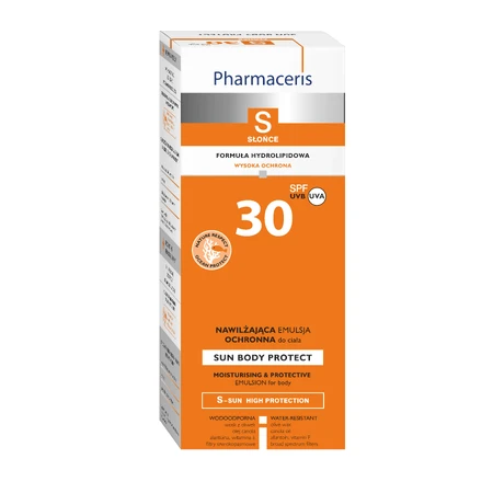 Pharmaceris S, Sun Body Protect, émulsion protectrice et hydratante pour bains de soleil SPF 30, 150 ml