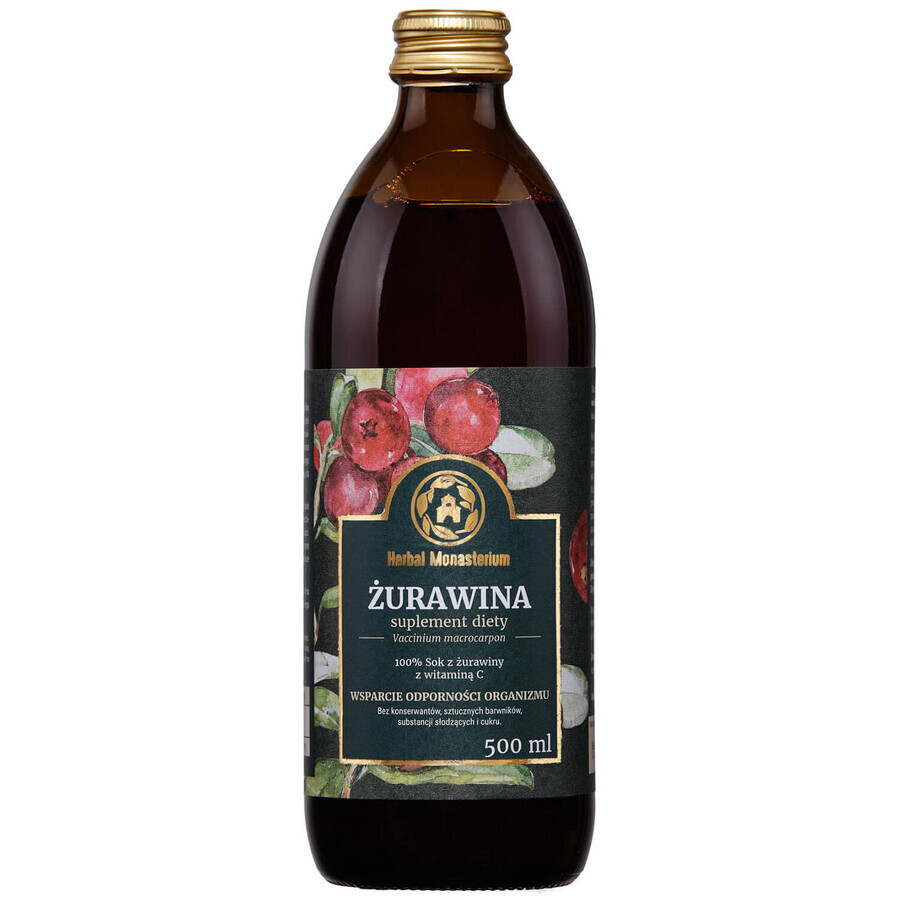 Buy Herbal Monasterium Cranberry, 100% juice with vitamin C, 500 ml Herbal Monasterium Cranberry, 100% juice with vitamin C, 500 ml