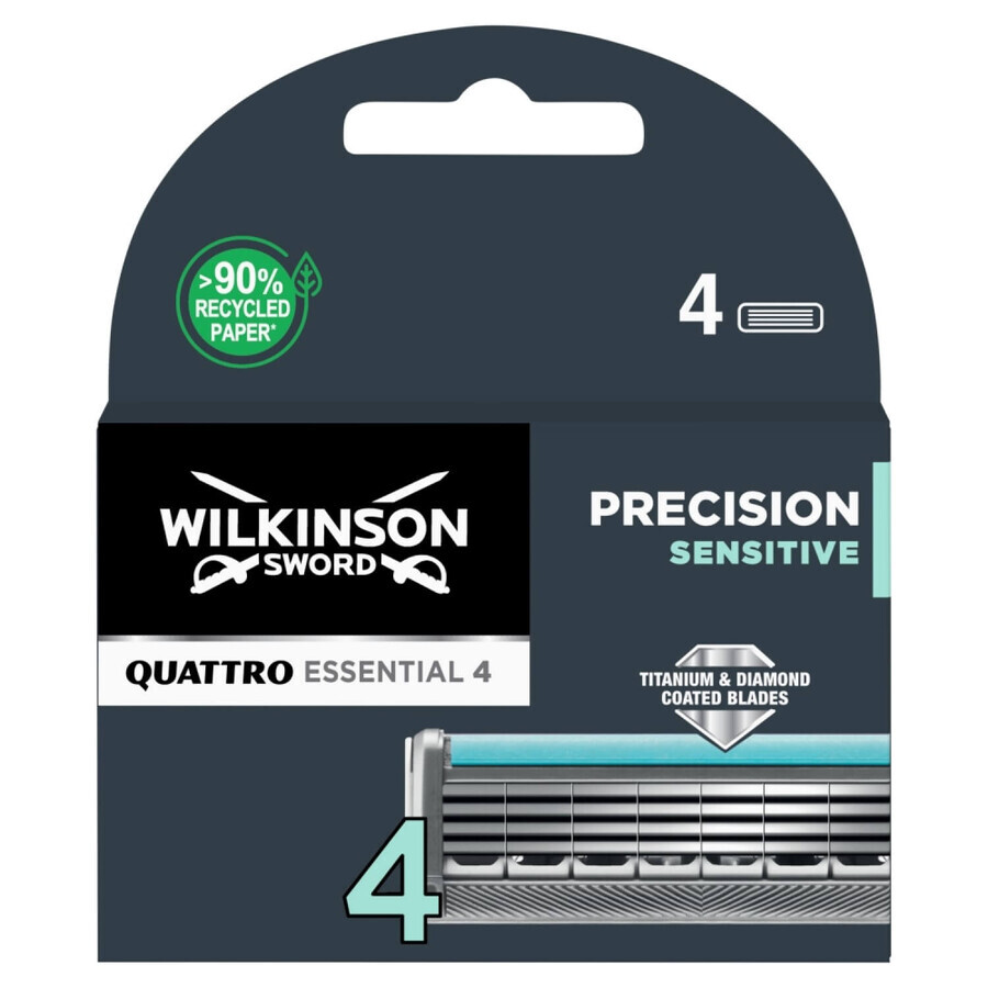 Buy Wilkinson Sword Quattro Titanium Sensitive, replacement cartridges, 4 pieces Wilkinson Sword Quattro Titanium Sensitive, replacement cartridges, 4 pieces