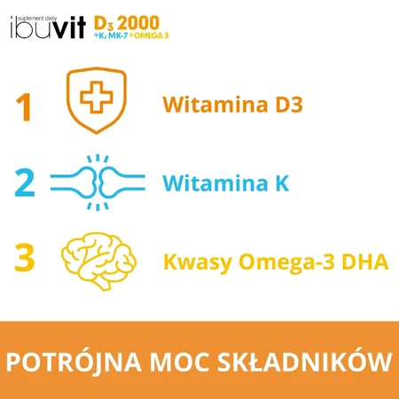 Ibuvit D3 2000 + K2 MK-7 Omega 3, 30 softgels
