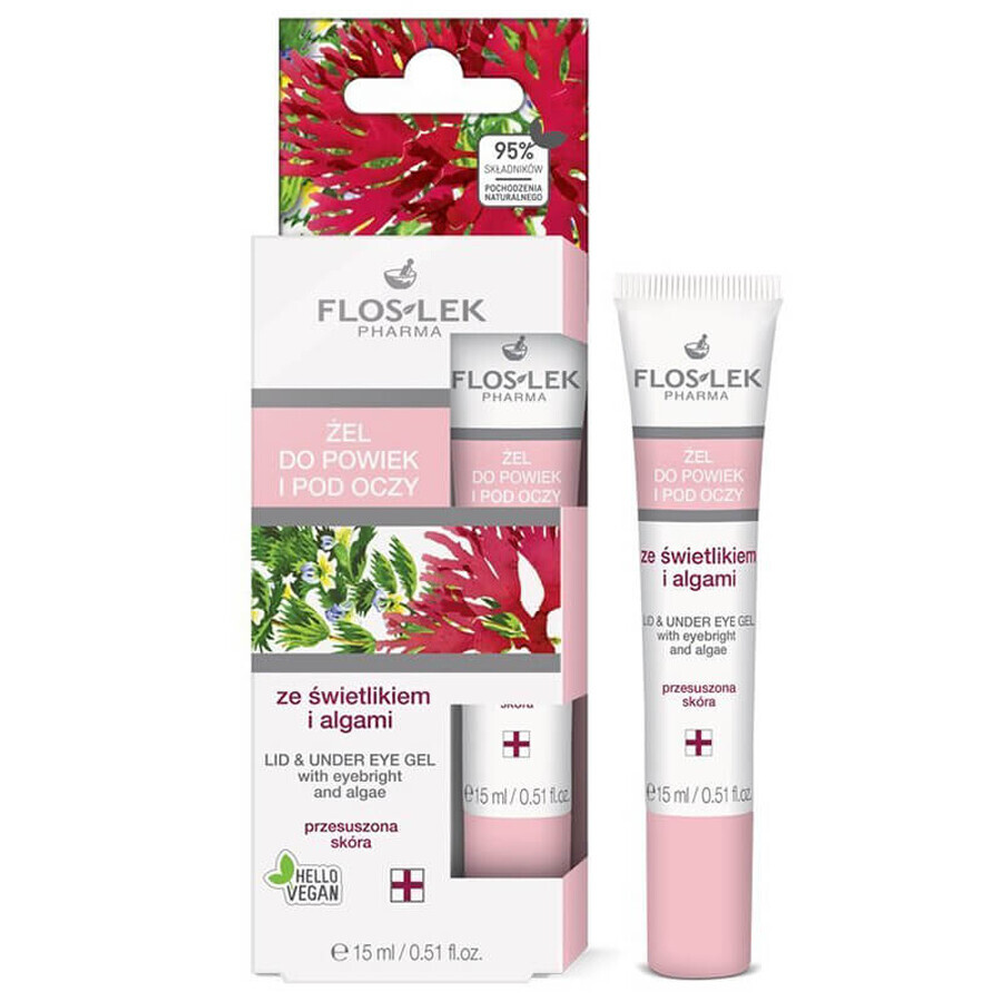 Buy Flos-Lek Pharma, Gel for eyelids and eyes with eclairs and algae, 15 ml Flos-Lek Pharma, Gel for eyelids and eyes with eclairs and algae, 15 ml