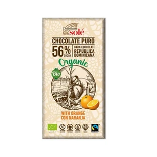 Zwarte chocolade met sinaasappels 56% cacao, 100g, Pronat