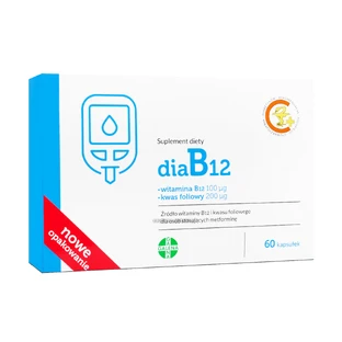 DiaB12, vitamine B12 100 µg + acide folique 200 µg, 60 gélules