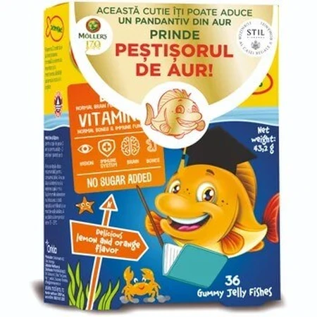 Möller's Gummy Fish with Omega 3 and Lemon and Orange Flavor, 36 gummies