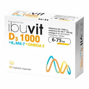 Ibuvit D3 1000 + K2MK-7 Omega 3 30 cápsulas