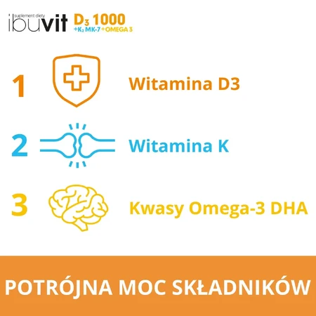 Ibuvit D3 1000 + K2MK-7 Omega 3 30 cápsulas