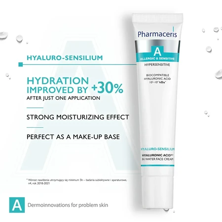 Pharmaceris A Hyaluro-Sensilium, acide hyaluronique en crème aqueuse visage, 40 ml