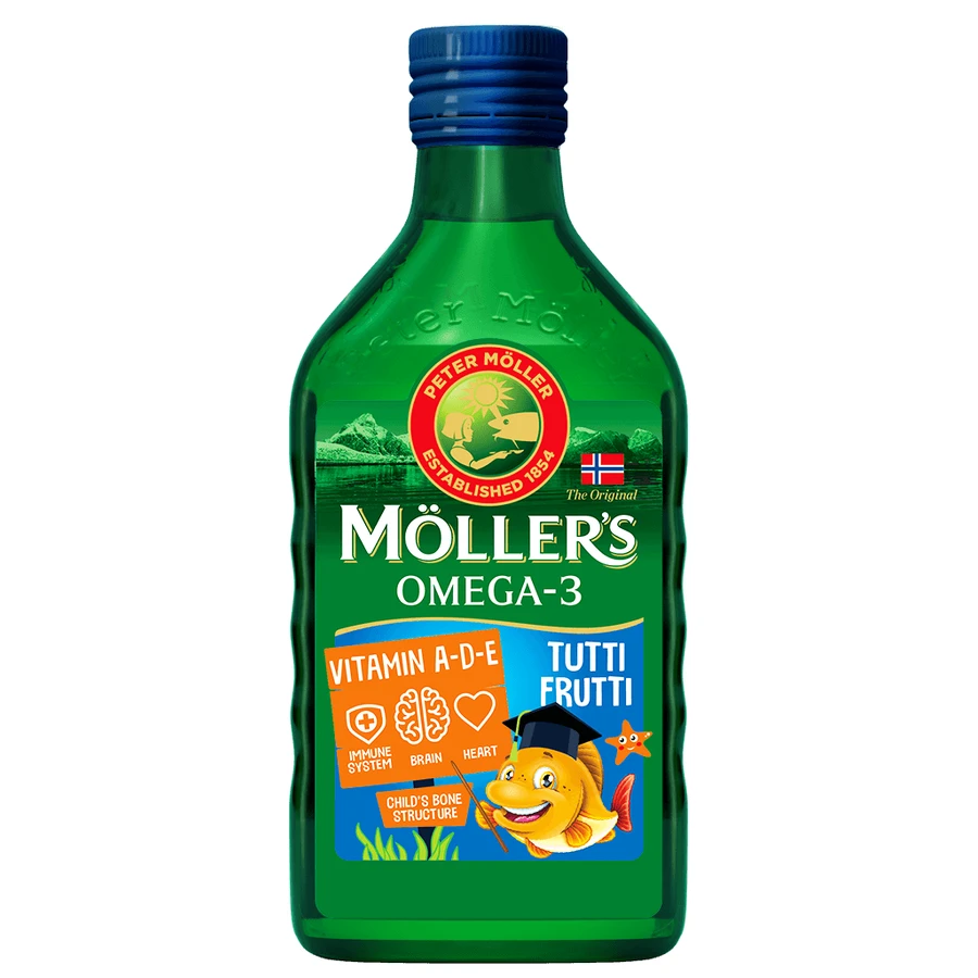 Tran di Moller Norvegese Gustoso - Integratore Alimentare Liquido con Ricchezza di Vitamine 250ml
