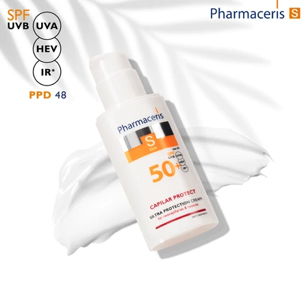 Pharmaceris S Capilar &amp; Sun Protect, crème protectrice, peau vasculaire et couperose SPF 50+, 50 ml