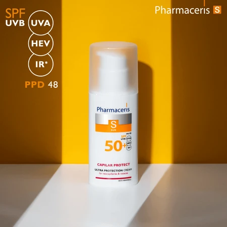 Pharmaceris S Capilar &amp; Sun Protect, crème protectrice, peau vasculaire et couperose SPF 50+, 50 ml