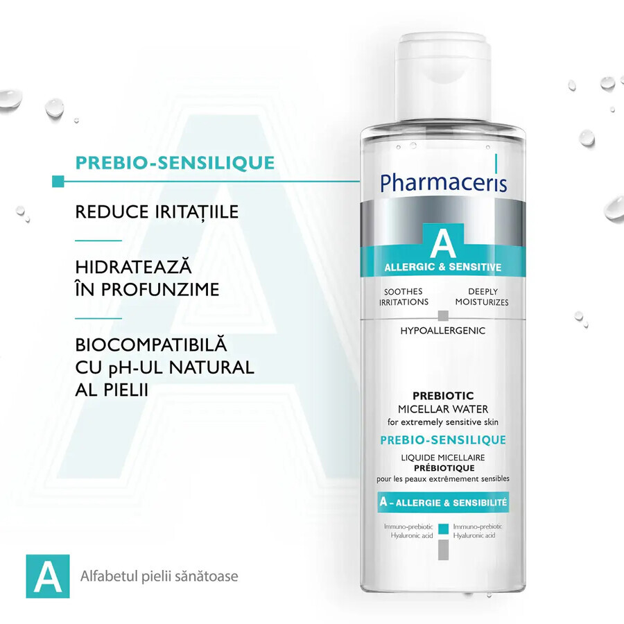 Pharmaceris A Prebio-Sensilique, loción micelar prebiótica para pieles extremadamente sensibles, 200 ml