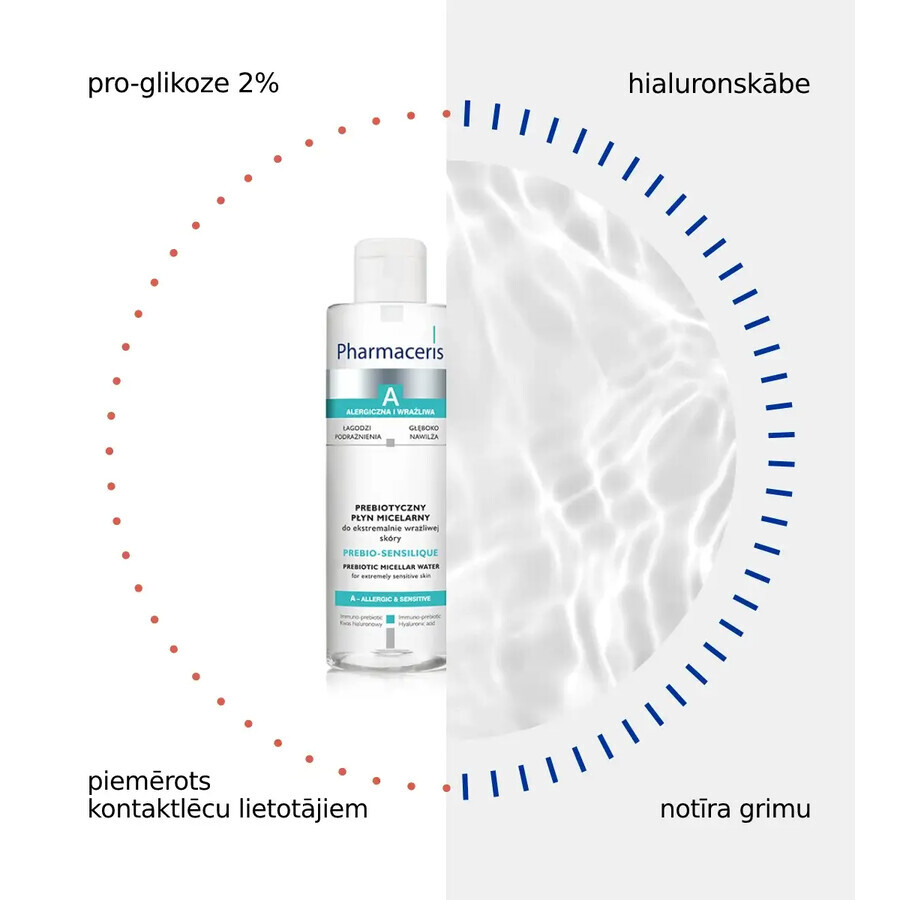 Pharmaceris A Prebio-Sensilique, loción micelar prebiótica para pieles extremadamente sensibles, 200 ml