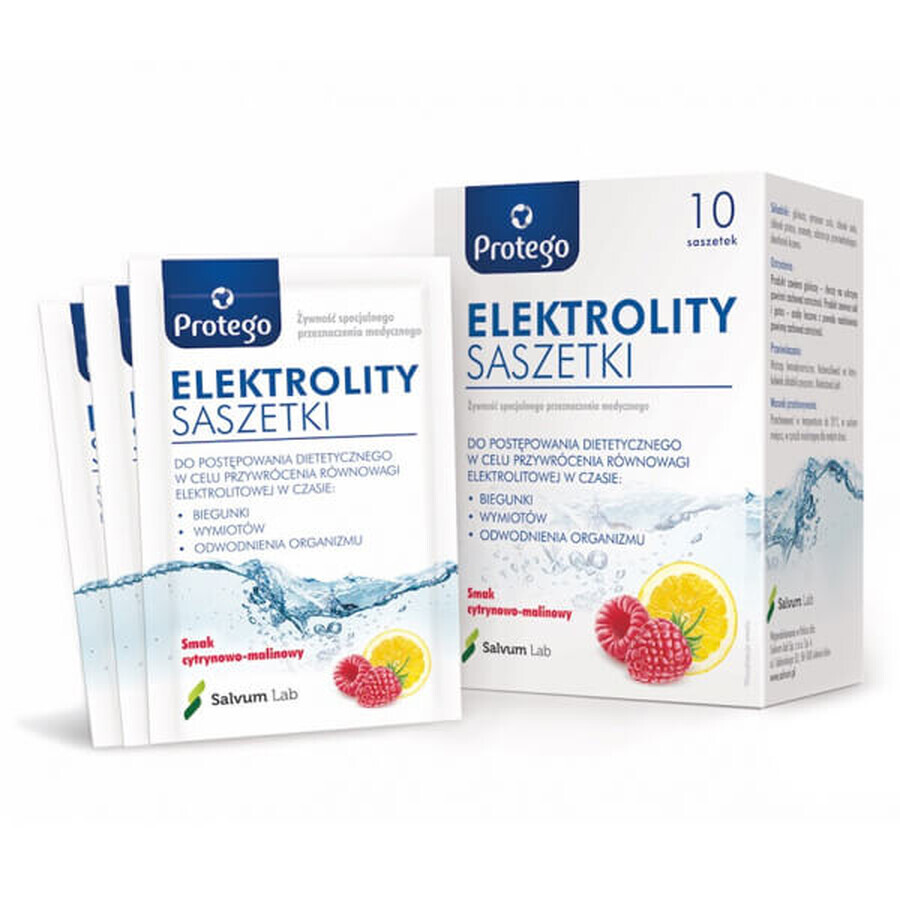 Acquista Protego Elektrolity, aroma di limone e lampone, 10 bustine Protego Elektrolity, aroma di limone e lampone, 10 bustine
